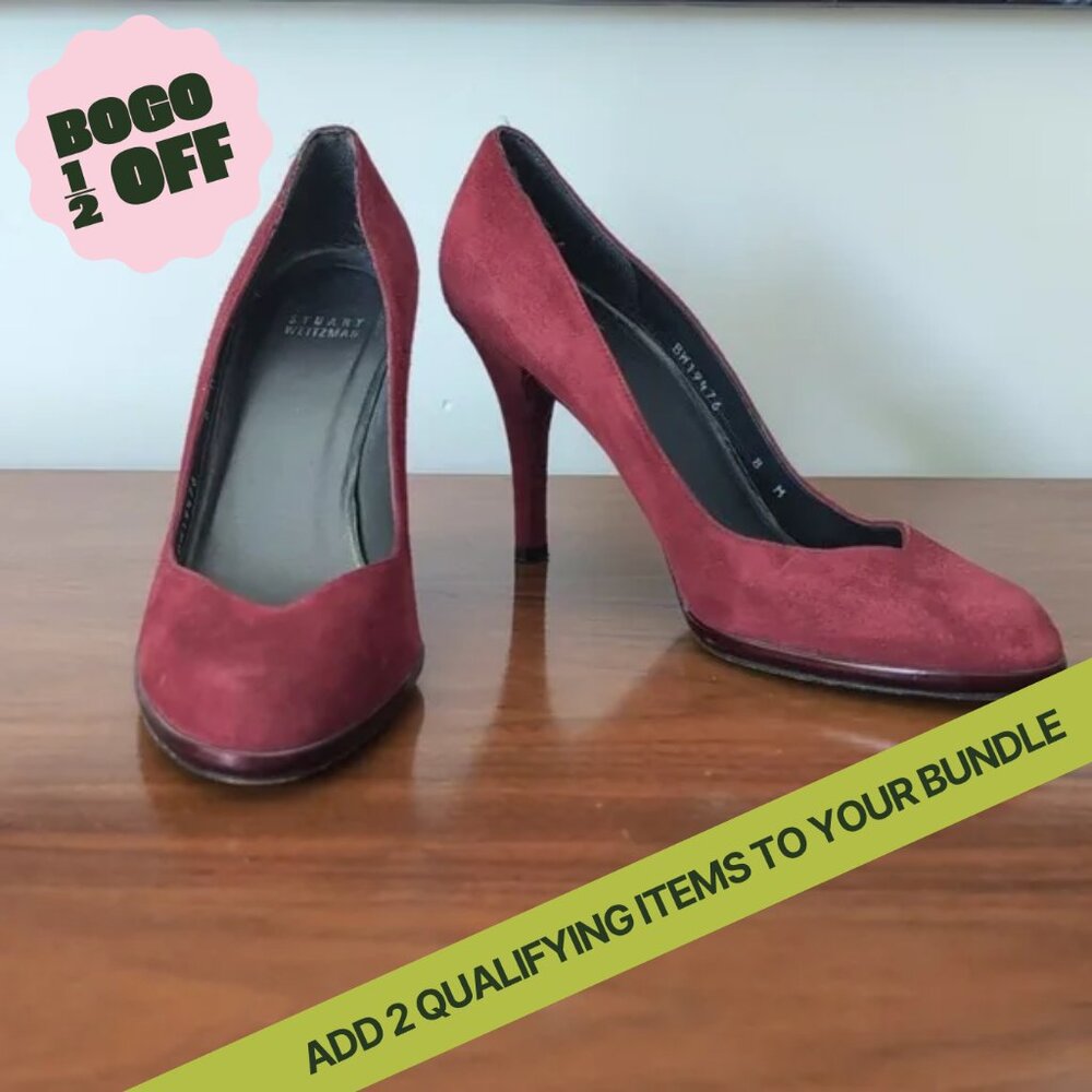 LAST CHANCE Stuart Weitzman Merlot Red Heels Sz 8